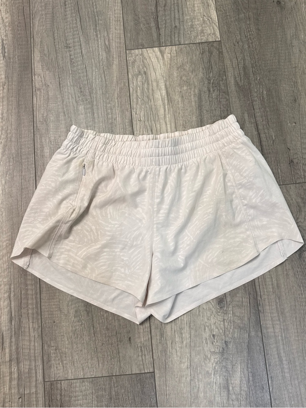 Athleta Beige Women's Athletic Shorts with Zip Pocket
